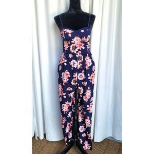 NWT B.O.G navy blue floral jumpsuit